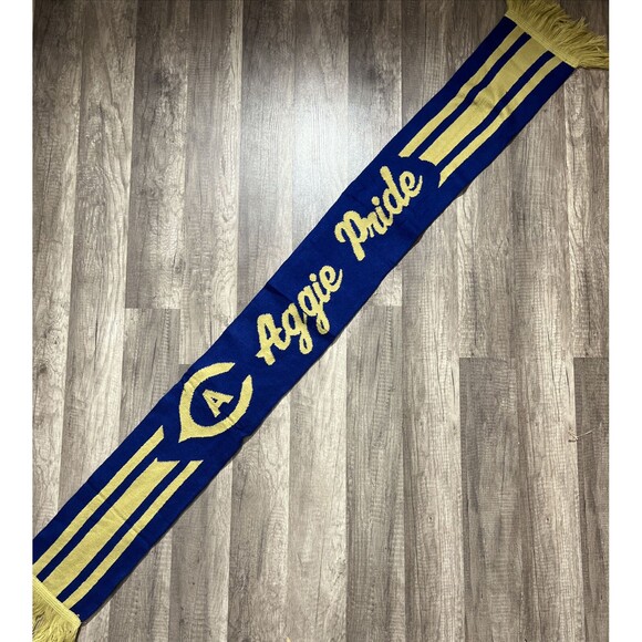 UC Davis Aggies Sports Scarf Gold Blue # Go Ags Aggie Pride Bubly - Picture 1 of 7